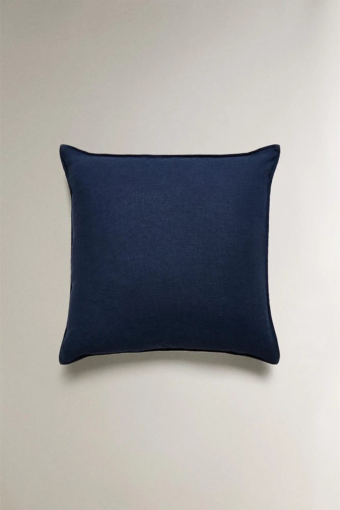 HOUSSE DE COUSSIN LIN BORD