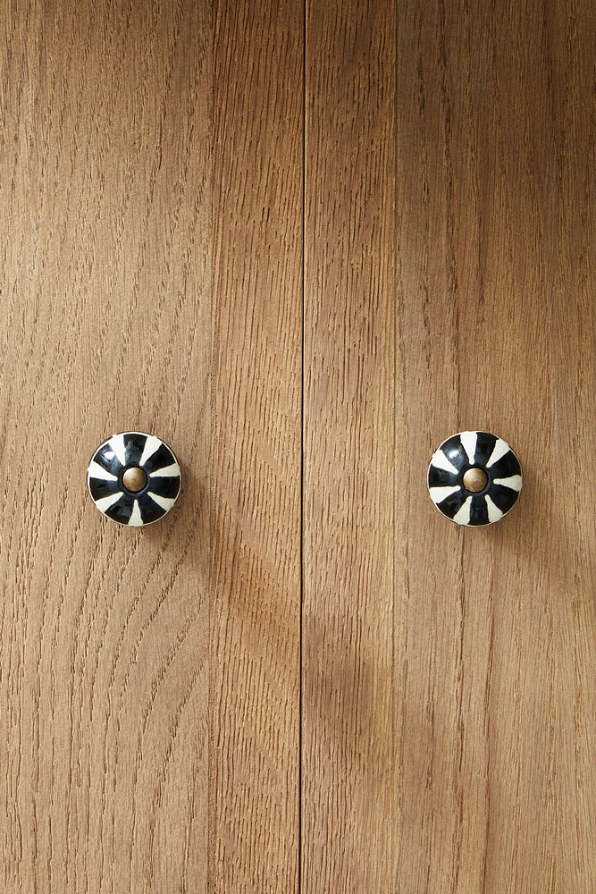 LOT BOUTONS DE PORTE CÉRAMIQUE RAYURES (LOT DE 2)