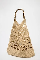 FLORAL WOVEN SHOPPER BAG