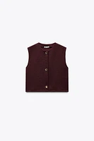 TOP GILET STRUCTURÉ À BOUTONS