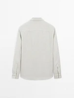 Slim fit linen blend shirt