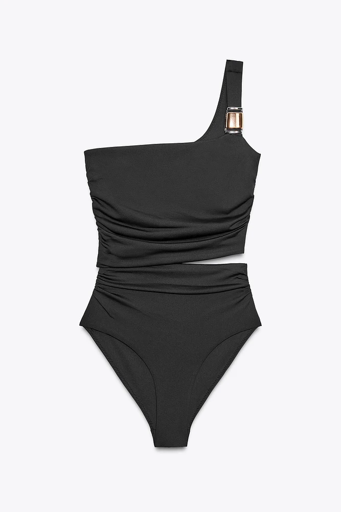 MAILLOT DE BAIN ASYMÉTRIQUE CUT OUT PIÈCE ÉPAULE