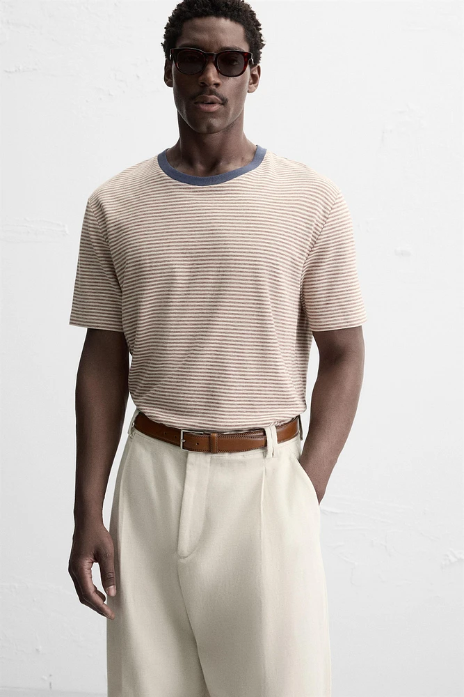 CEINTURE EN CUIR SURPIQUÉE