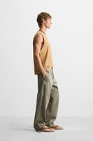 WASHED KNIT PRINT T-SHIRT