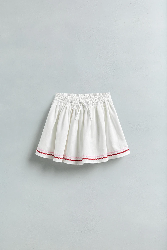 JUPE-SHORT EN LIN ONDULINE