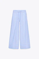 STRIPED POPLIN PANTS