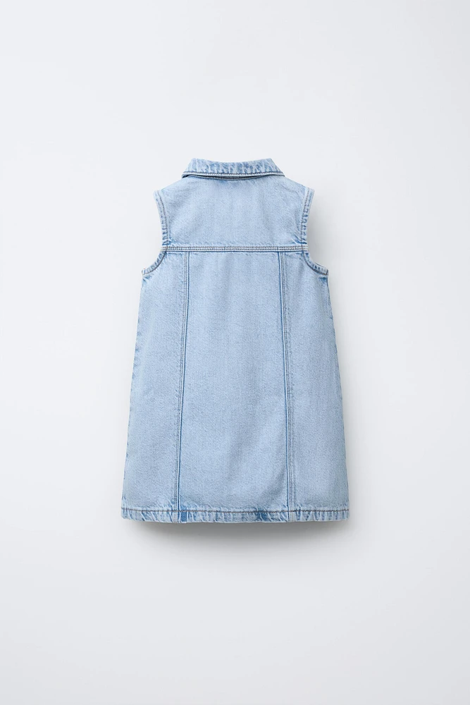 DENIM SKATER DRESS WITH ZIPPER