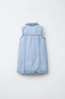 DENIM SKATER DRESS WITH ZIPPER