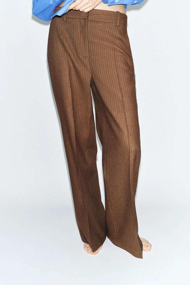 ZW COLLECTION MANTECO WOOL WIDE-LEG PANTS