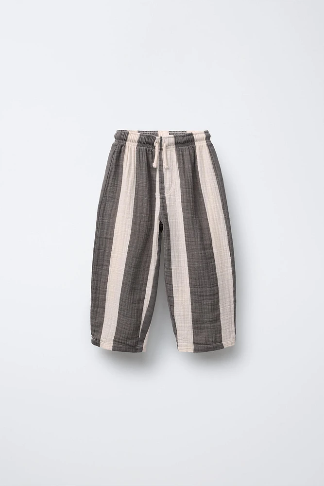 STRIPED COMBINATION PANTS