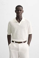 POLO EN MAILLE TEXTURÉE OUVERTE