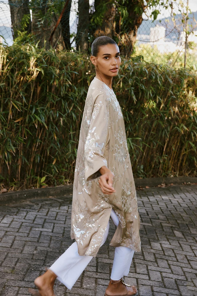SEQUIN KIMONO COAT