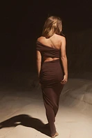ROBE LONGUE ASYMÉTRIQUE CUT OUT