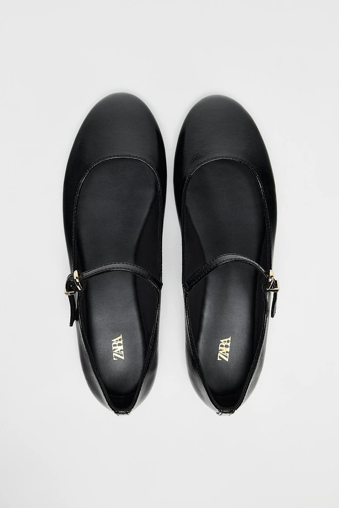 PATENT EFFECT BALLET FLATS