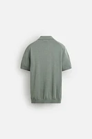 COTTON-SILK KNIT POLO SHIRT