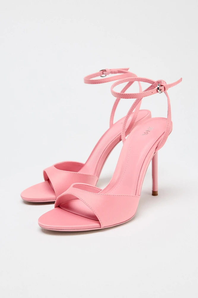 SATIN HEELED SANDALS