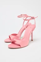 SATIN HEELED SANDALS