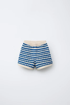 STRIPED KNIT SHORTS