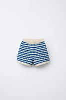 STRIPED KNIT SHORTS