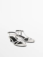 Strappy leather high-heel sandals