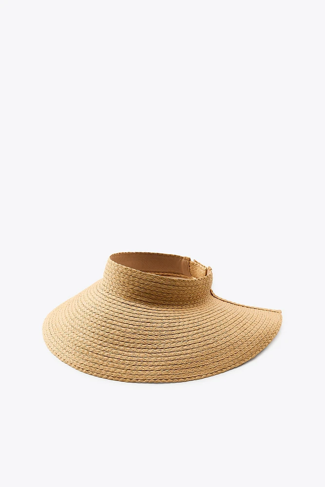 WIDE BRIM WOVEN VISOR