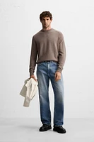 TEXTURED WOOL BLEND SWEATER