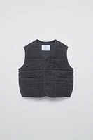 PADDED FINE-WALE CORDUROY VEST