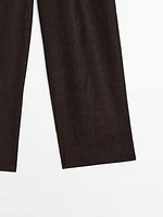 Pantalon à pince en lin chiné - Limited Edition