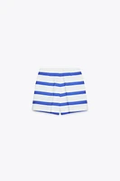 STRIPED BUTTON SHORTS