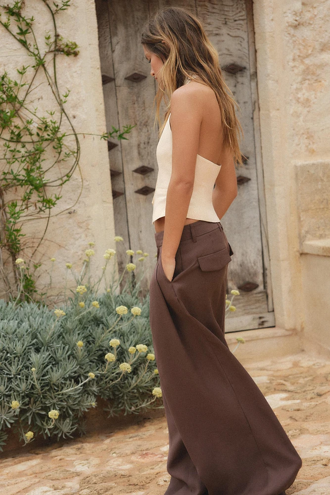 PANTALON DOUBLE PLI PATTES DE BOUTONNAGE