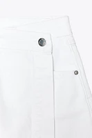 Z1975 JUPE-CULOTTE CROISÉE EN JEAN