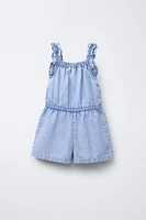 SHORT DENIM RUFFLE ROMPER