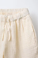 PANTALON BAGGY TEXTURÉ À CARREAUX