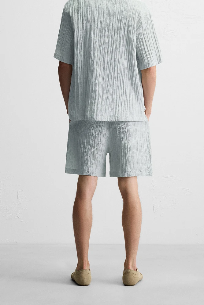 BERMUDA JACQUARD EFFET FROISSÉ