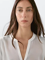 Semi-sheer long flowing shirt