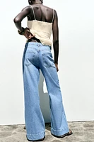 Z1975 HIGH RISE WIDE LEG BUTTON JEANS