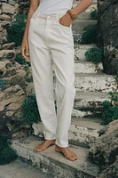 Z1975 HIGH-RISE MOM FIT JEANS WITH CONTRAST WAISTBAND