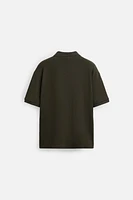 RIBBED TEXTURED POLO SHIRT