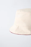 STRIPED CROCHET REVERSIBLE BUCKET HAT