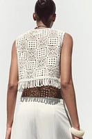FRINGED MACRAMÉ VEST