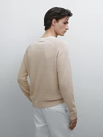 Linen blend crew neck sweater