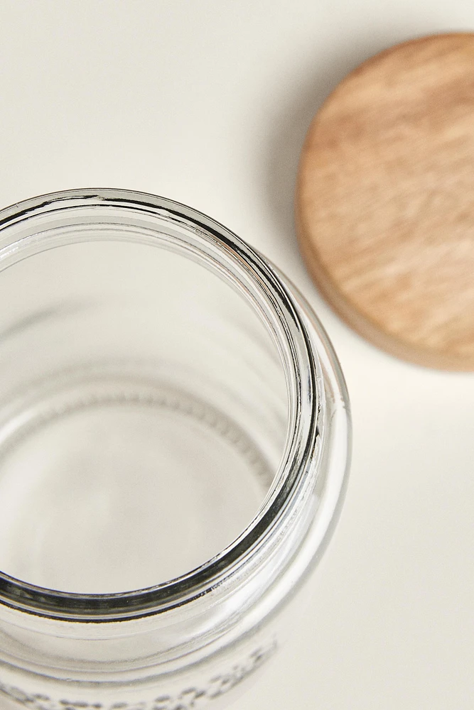 GLASS SCREW-ON STORAGE JAR