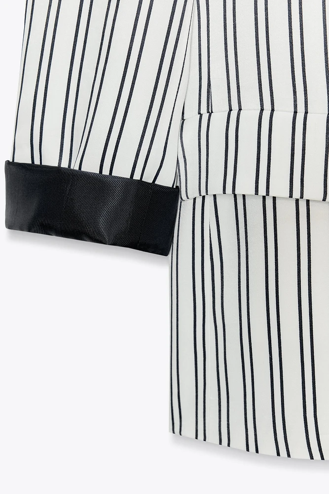 BLAZER RAYURES POIGNET RETROUSSÉ