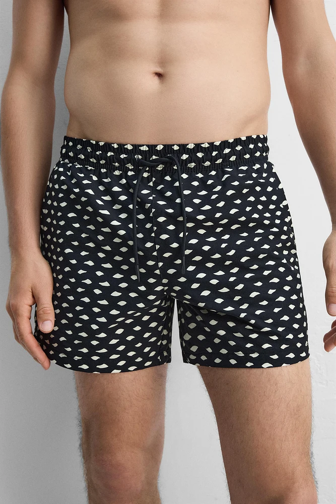 ABSTRACT PRINT SHORT SWIMMING TRUNKS