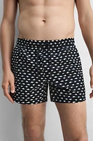 ABSTRACT PRINT SHORT SWIMMING TRUNKS