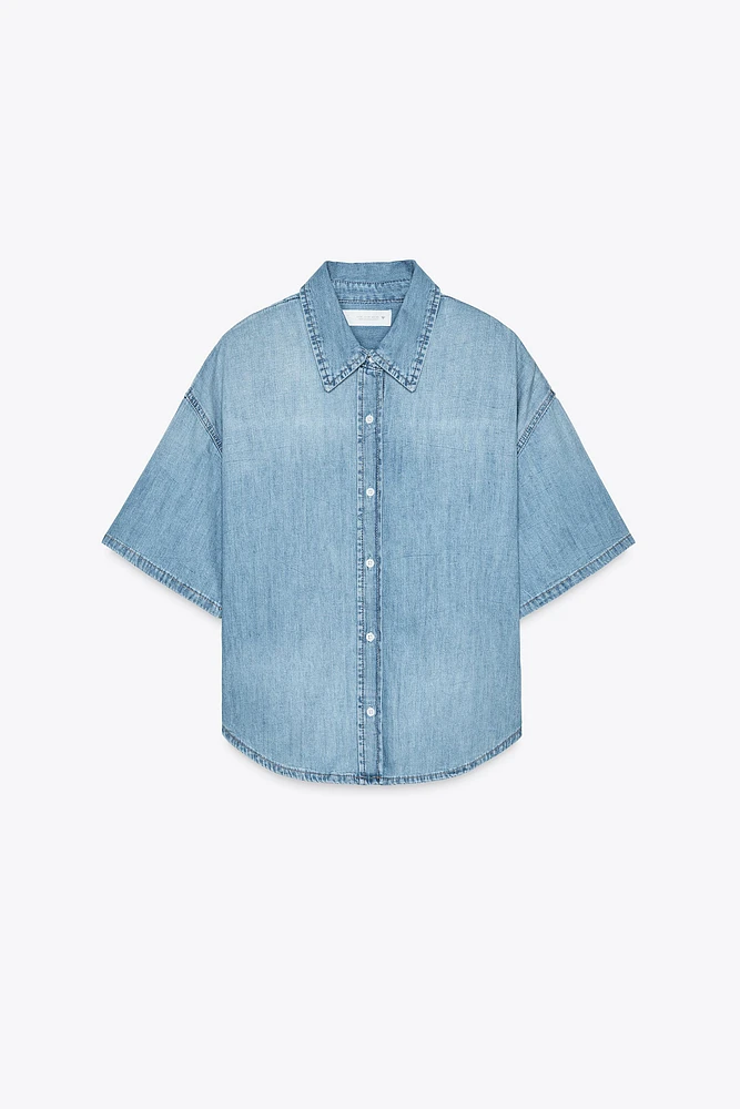 CHEMISE COURTE EN JEAN TRF