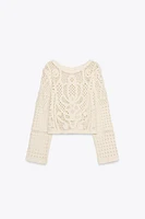 LONG SLEEVE CROCHET TOP