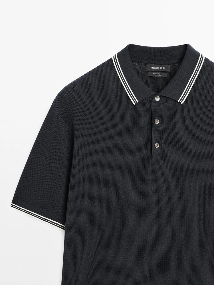100% cotton knit polo shirt