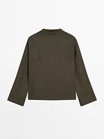 Flowing blouse with polo collar