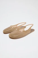 RUBBERIZED EFFECT SLINGBACK SHOES